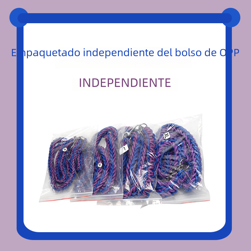 Cross-border Wholesale Woven Dog Collar Dog Chain Anti-impact Explosion P Chain Pet Traction Belt Eight Strand Nylon Traction Rope Dog Rope
