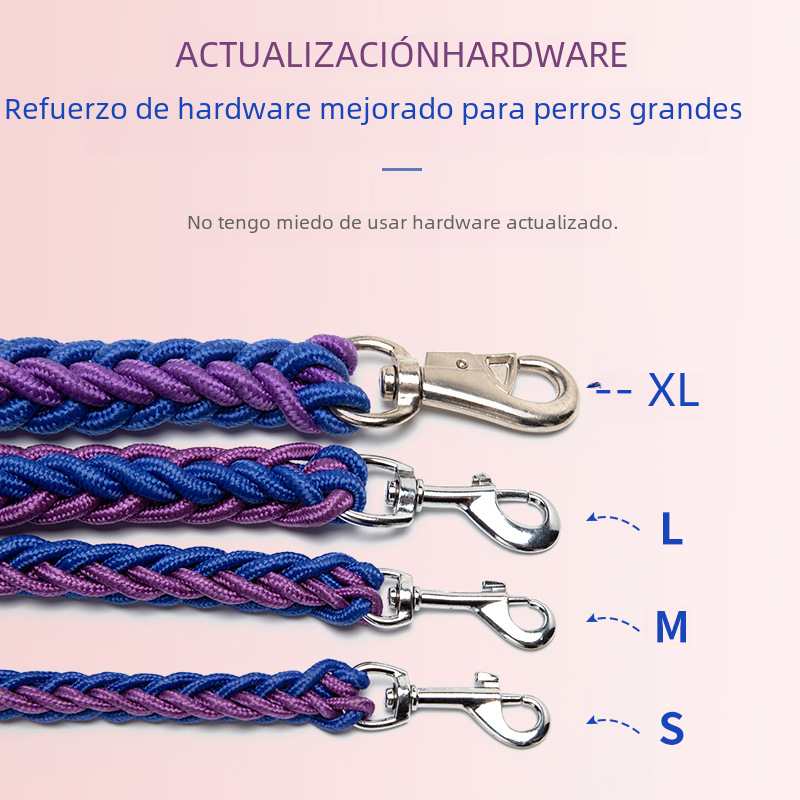 Cross-border Wholesale Woven Dog Collar Dog Chain Anti-impact Explosion P Chain Pet Traction Belt Eight Strand Nylon Traction Rope Dog Rope